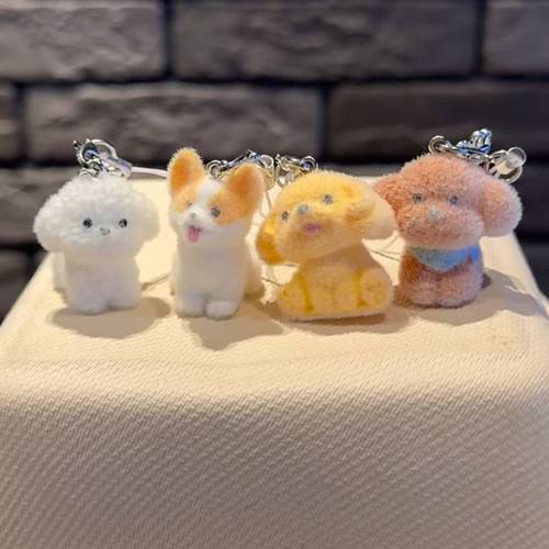 植绒小挂件ins可爱立体卡