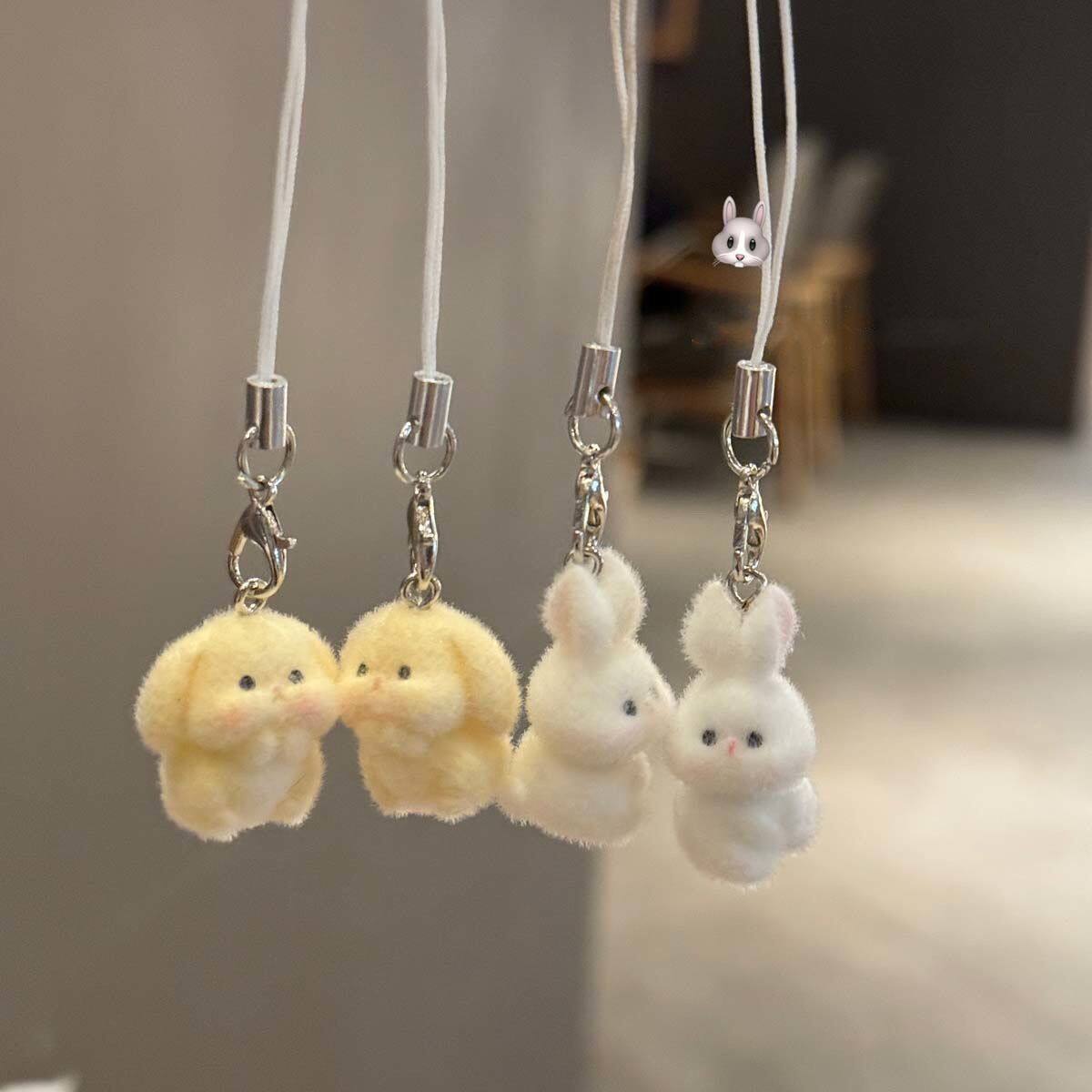 情侣挂件可爱植绒小兔子