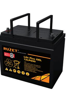 RUZET蓄电池12v90Ah 12LPG90太阳能光伏基站消防应急UPS电源