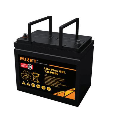 RUZET蓄电池12v90Ah 12LPG90太阳能光伏基站消防应急UPS电源