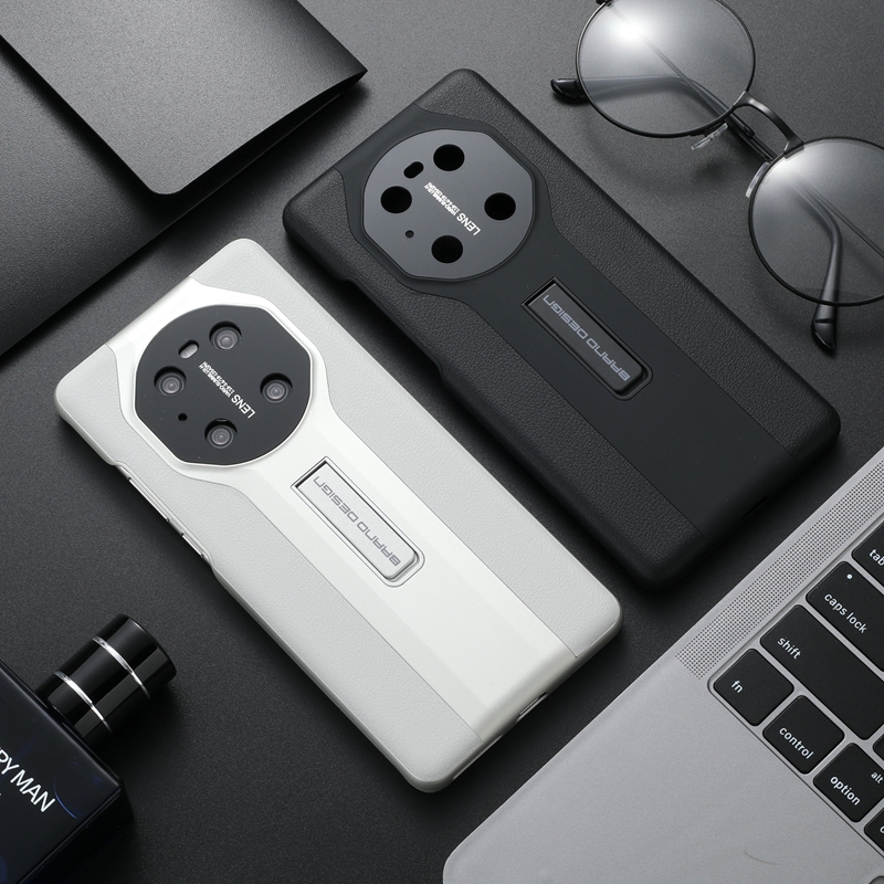 高档素皮硬壳 磁吸折叠支架 全包镜头