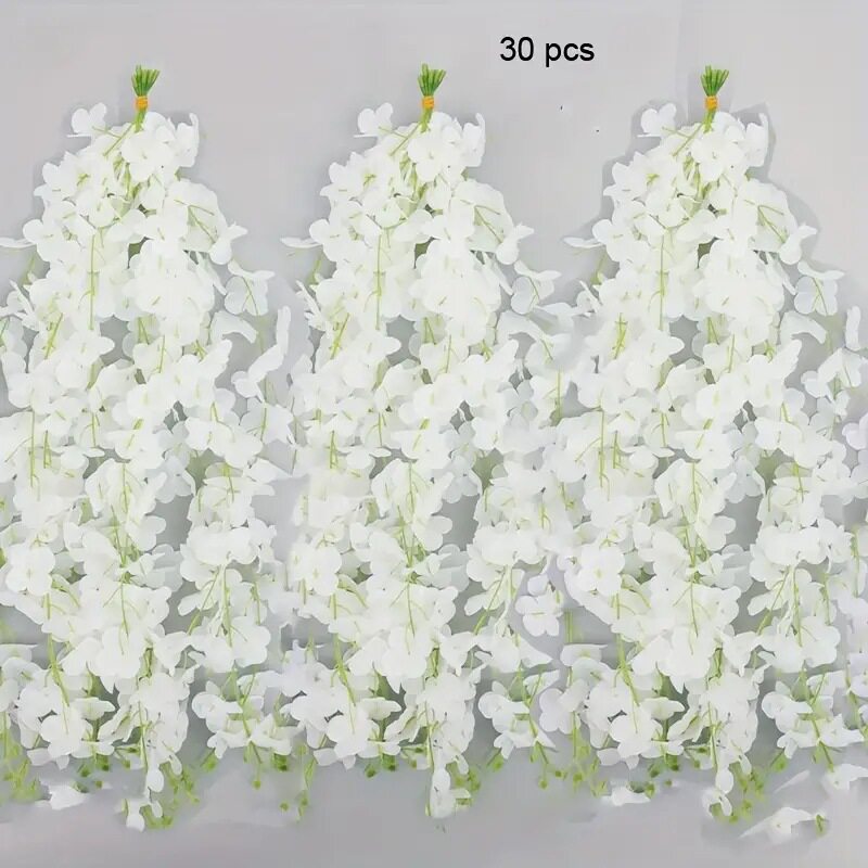 紫藤花加密加大仿真花紫罗兰藤条酒店婚庆吊顶室内塑料装饰花绣球