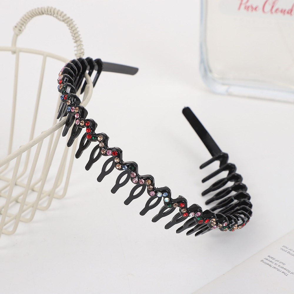 波浪水钻带齿防滑头箍满钻发箍甜美刘海碎发整理女夏发卡2025新款