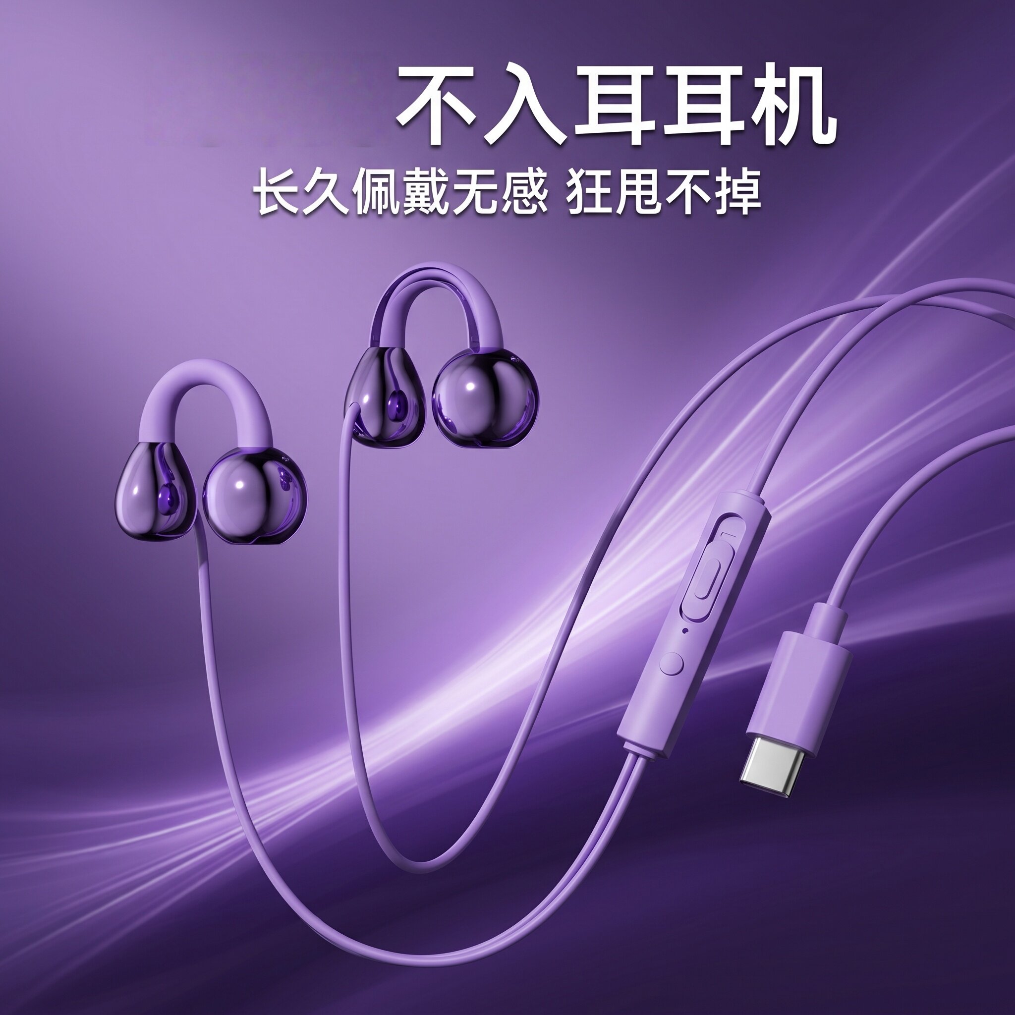 高音质耳机适用于oppo红米vivo小米苹果吃鸡游戏有线耳机扁口带麦