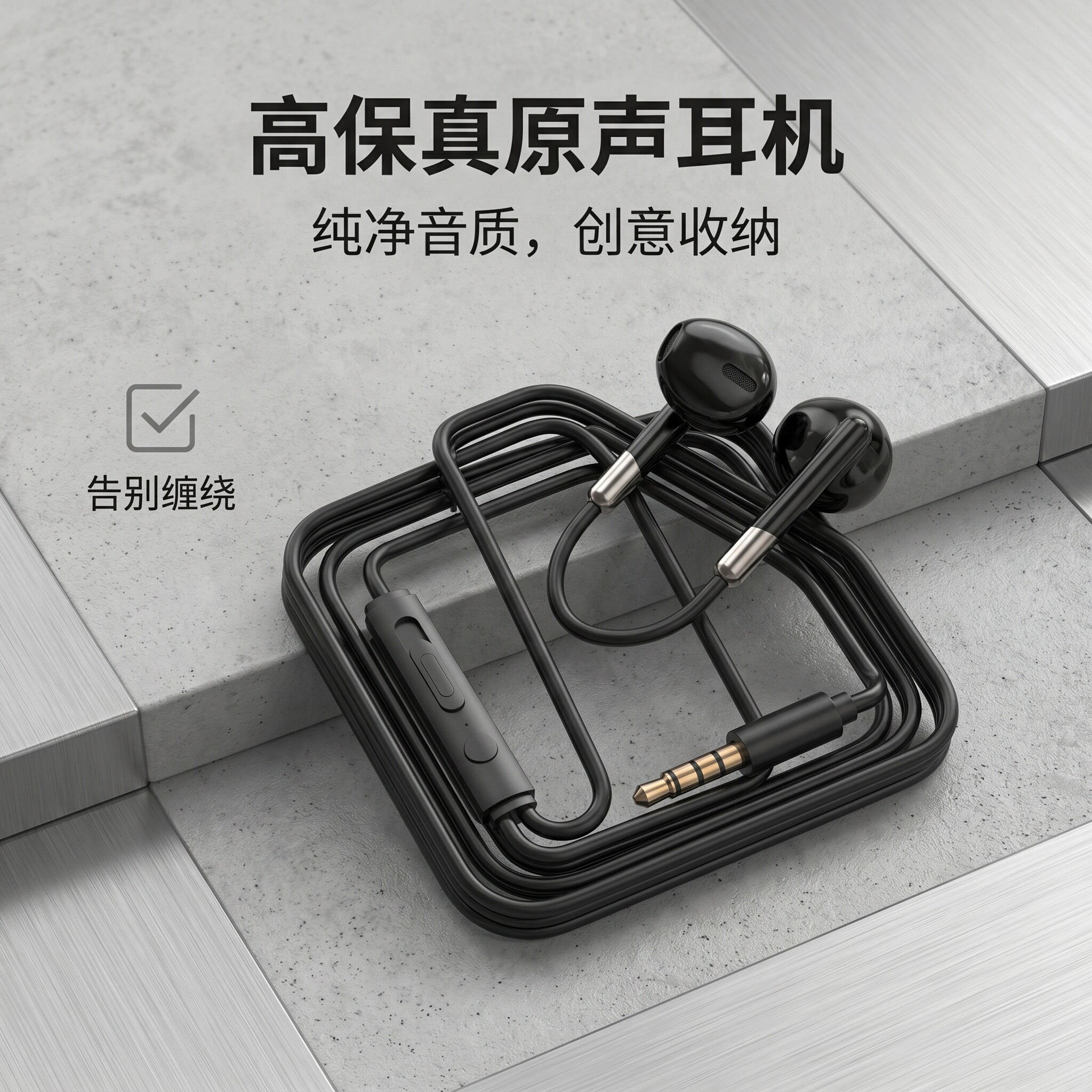 高音质耳机有线入耳游戏通话可爱Type适用于OPPO华为vivo圆头通用