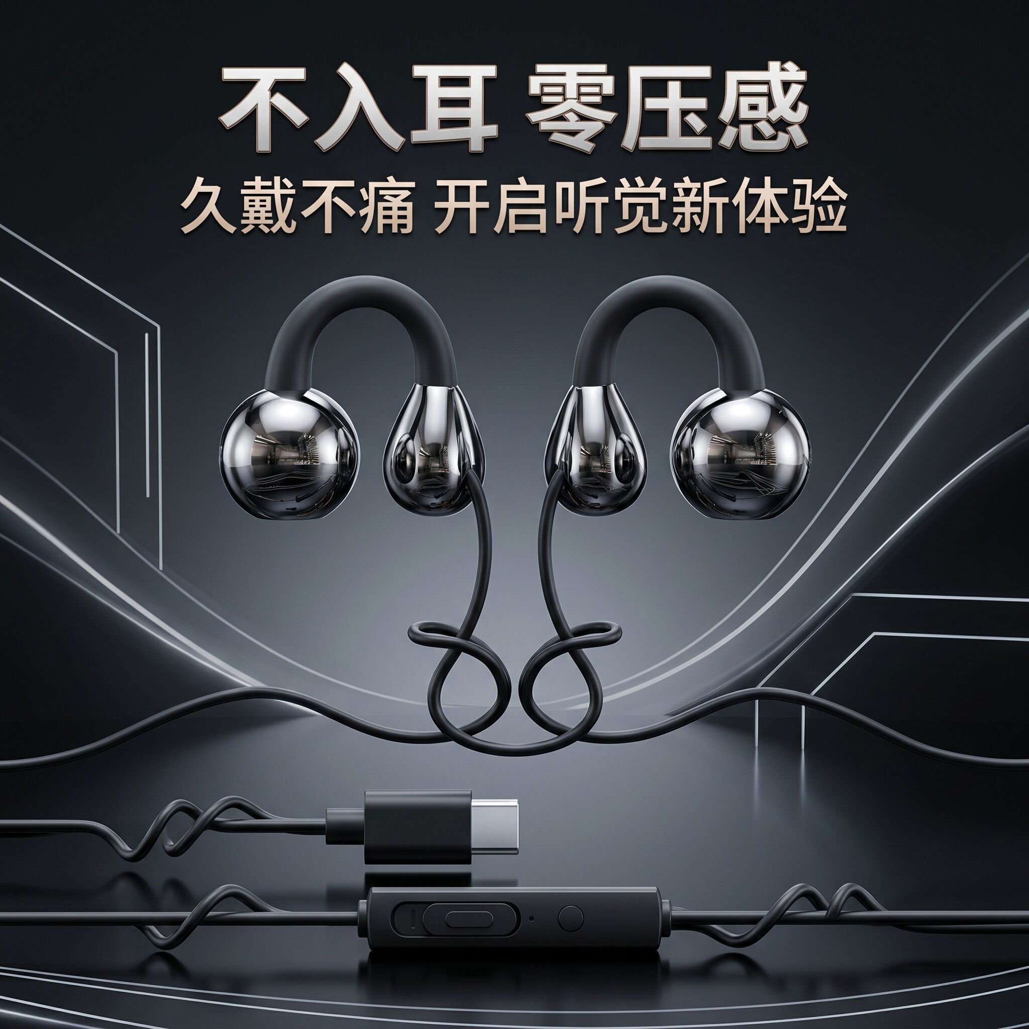 游戏耳机通用type-c扁头适用于vivo红米OPPO苹果黑鲨圆头电竞吃鸡