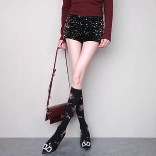 落落大方的东方美~新中式花卉提花中筒袜国风温婉气质及膝小腿袜
