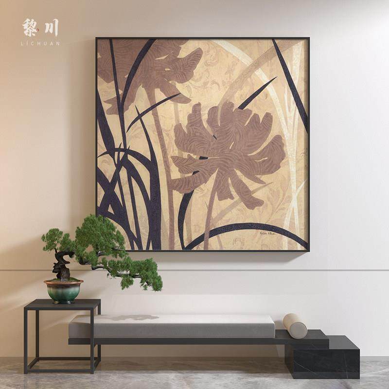 新中式禅意花草工笔艺术书房过道卧室玄关客厅装饰画壁画方形挂画,家居饰品,现代装饰画,淘宝优惠券,粉丝福利购,淘宝优惠卷