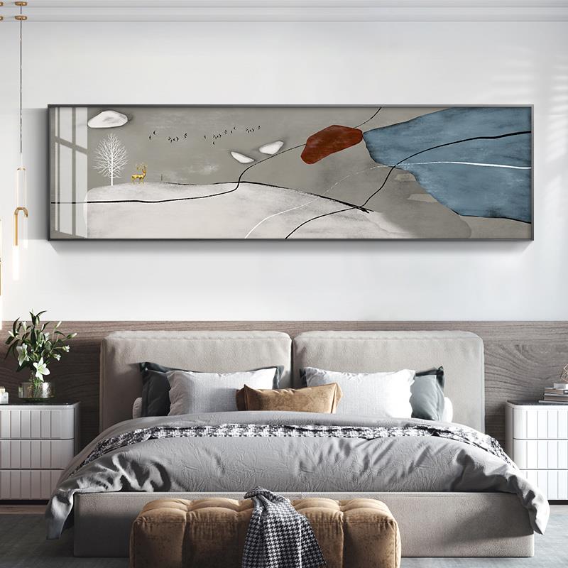 轻奢床头装饰画主卧房间壁画卧室墙面装饰现代简约客厅背景墙挂画