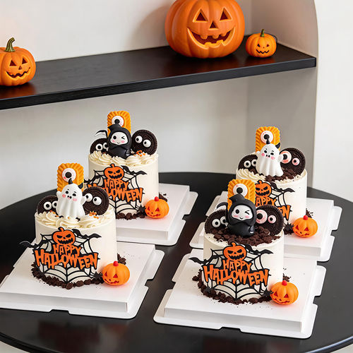 2026网红万圣节halloween烘焙蛋糕装饰摆件镰刀死神幽灵南瓜插件