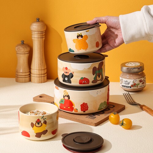 cookzone陶瓷密封带盖保鲜碗饭盒