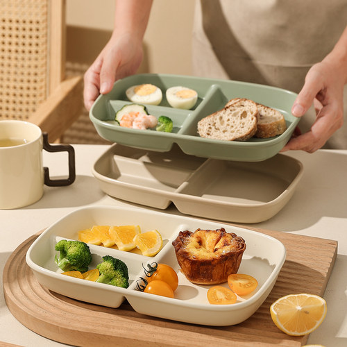 cookzone陶瓷长方形分格餐盘