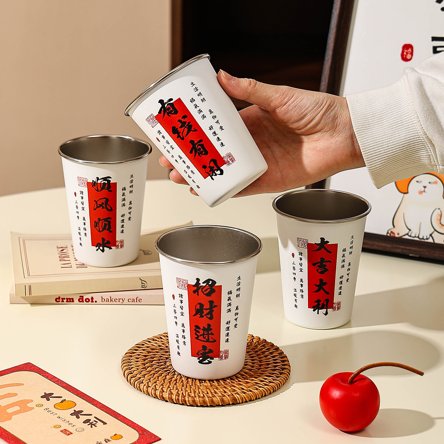 cookzone复古不锈钢杯子咖啡杯图片