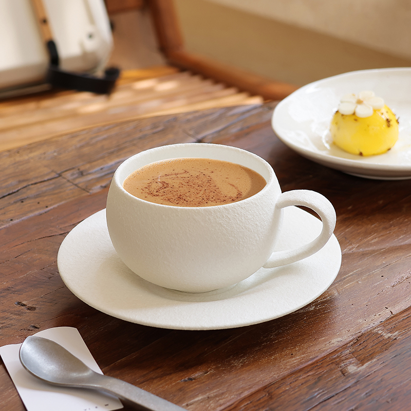 cookzone陶瓷小众石纹咖啡杯碟