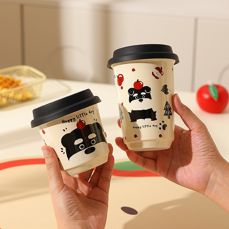 美式卡通咖啡杯雪瑞纳陶瓷杯子