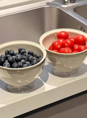 双层多巴胺沥水篮家用洗水果神器清洗滤水二合一加厚多功能水果篮