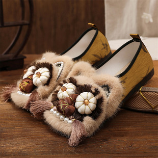 新款春夏手工民族风虎头鞋中式复古老北京布鞋软底汉服绣花女单鞋