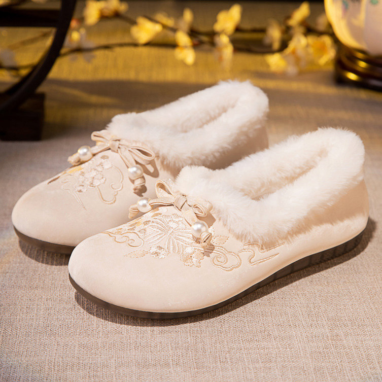 冬季新中式民族风老北京布鞋女加绒软底复古汉服鞋保暖绣花棉鞋子,女鞋,绣花鞋,淘宝优惠券,粉丝福利购,淘宝优惠卷