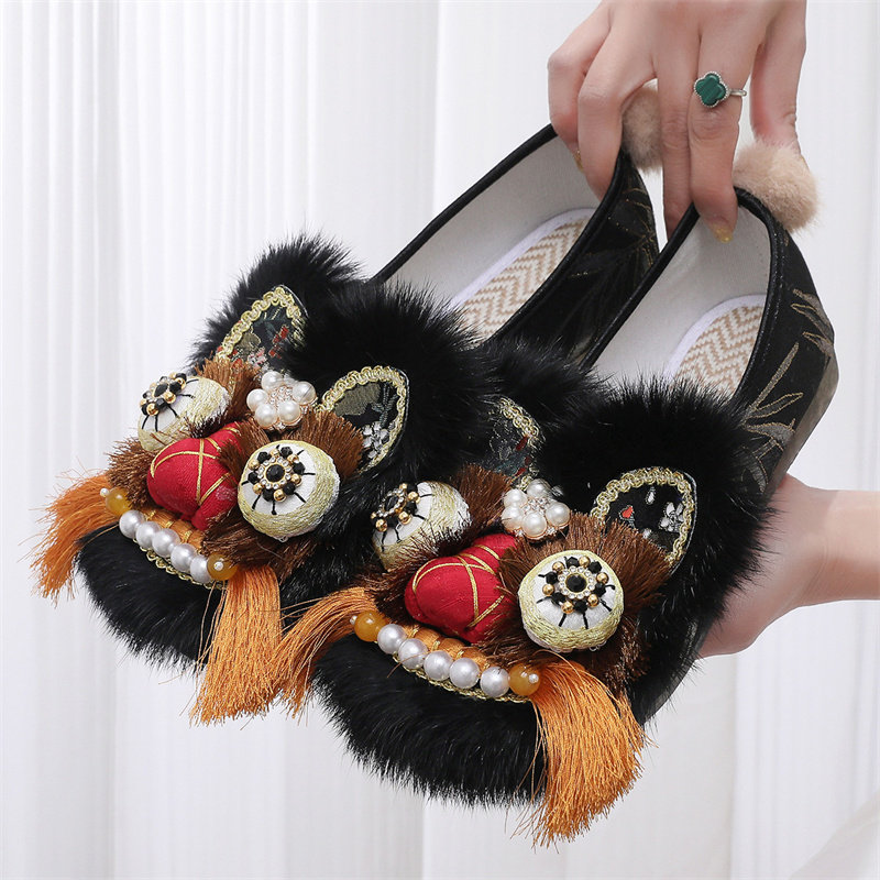 春夏中式国潮手工虎头鞋女软底老北京汉服布鞋平跟民族风绣花单鞋,女鞋,传统布鞋,淘宝优惠券,粉丝福利购,淘宝优惠卷