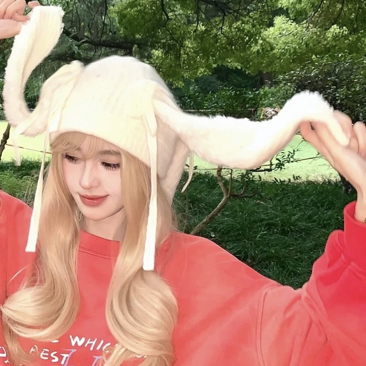 鞠婧祎同款蝴蝶结针织帽女冬甜美可爱兔耳朵巴拉克拉法帽围脖一体,服饰配件/皮带/帽子/围巾,帽子,淘宝优惠券,粉丝福利购,淘宝优惠卷