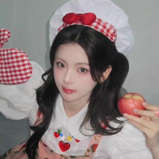 杨超越同款可爱kitty料理鼠王厨师帽子女cos甜心厨娘拍照道具蛋糕