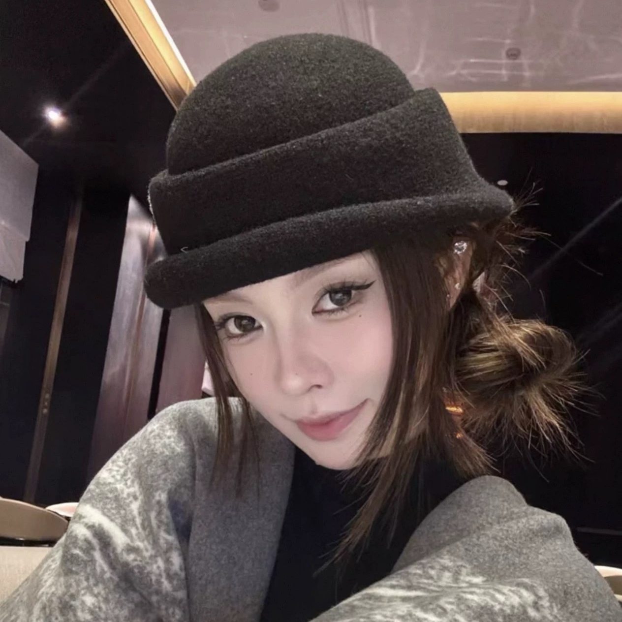 北国来信~民国风复古黑色小礼帽女秋冬纯羊毛渔夫帽赫本风小盆帽,服饰配件/皮带/帽子/围巾,帽子,淘宝优惠券,粉丝福利购,淘宝优惠卷