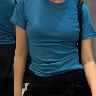 短袖 欧货bobo1972夏季 上衣基础款 通勤简约百搭修身 T恤女 新品