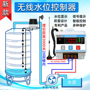 水塔无线自动水位控制器水池水箱水泵智能液位上水遥控远程开关