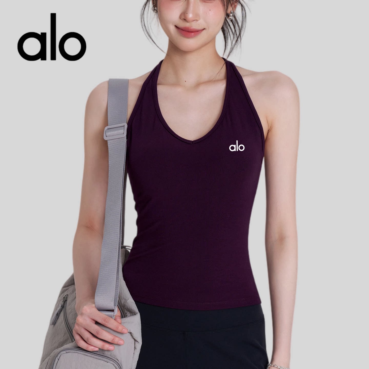 AIo一体式V领运动背心女吊带夏季无袖健身服美背普拉提瑜伽上衣