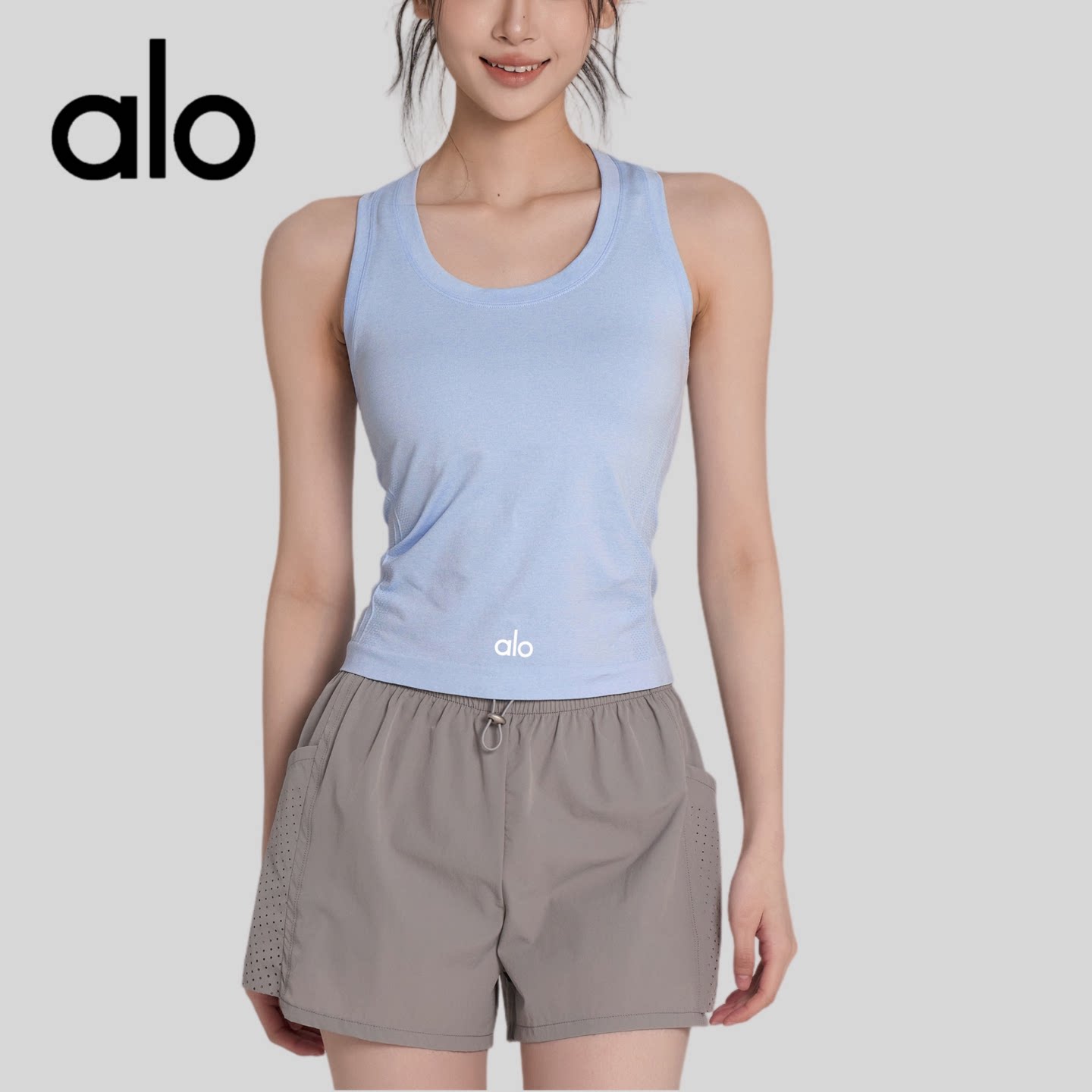 AIo速干健身服瑜伽背心女吸汗跑步训练工字无袖普拉提运动上衣