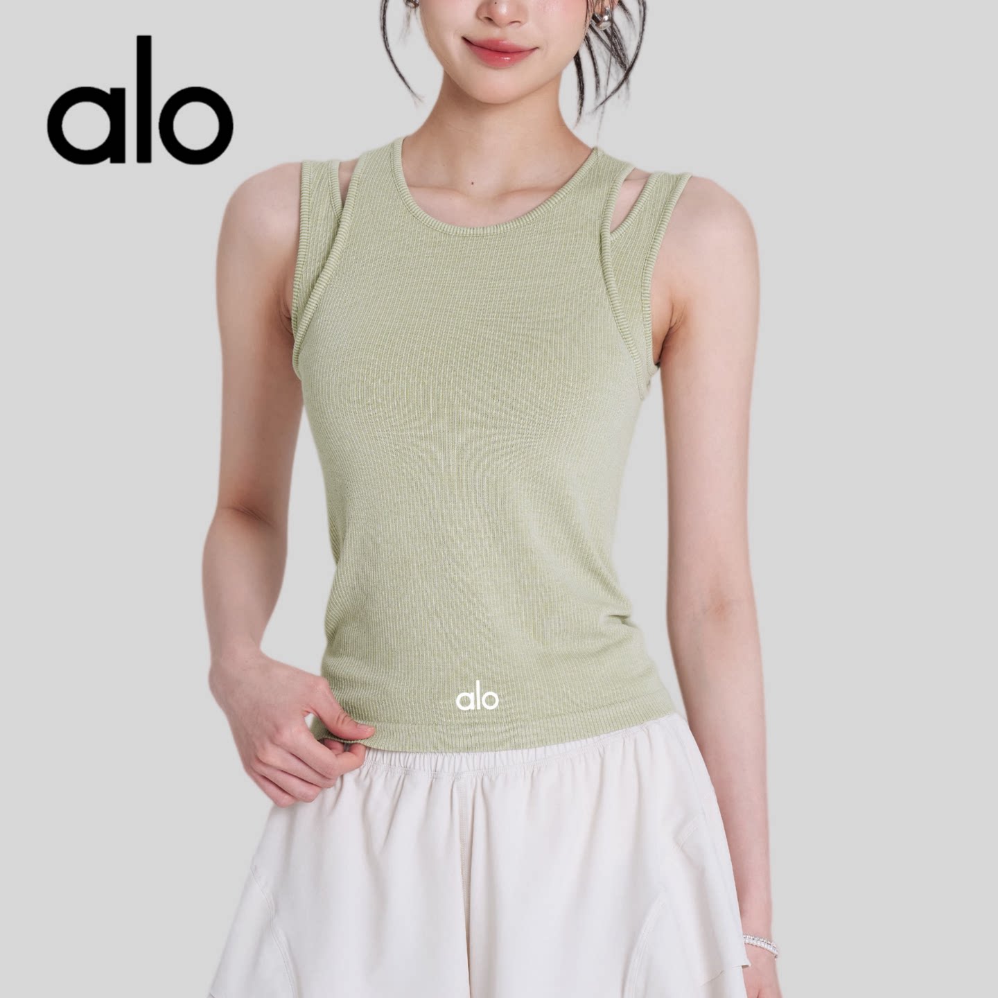 AIo含胸垫运动背心女速干无袖健身瑜伽服显瘦训练普拉提上衣夏季