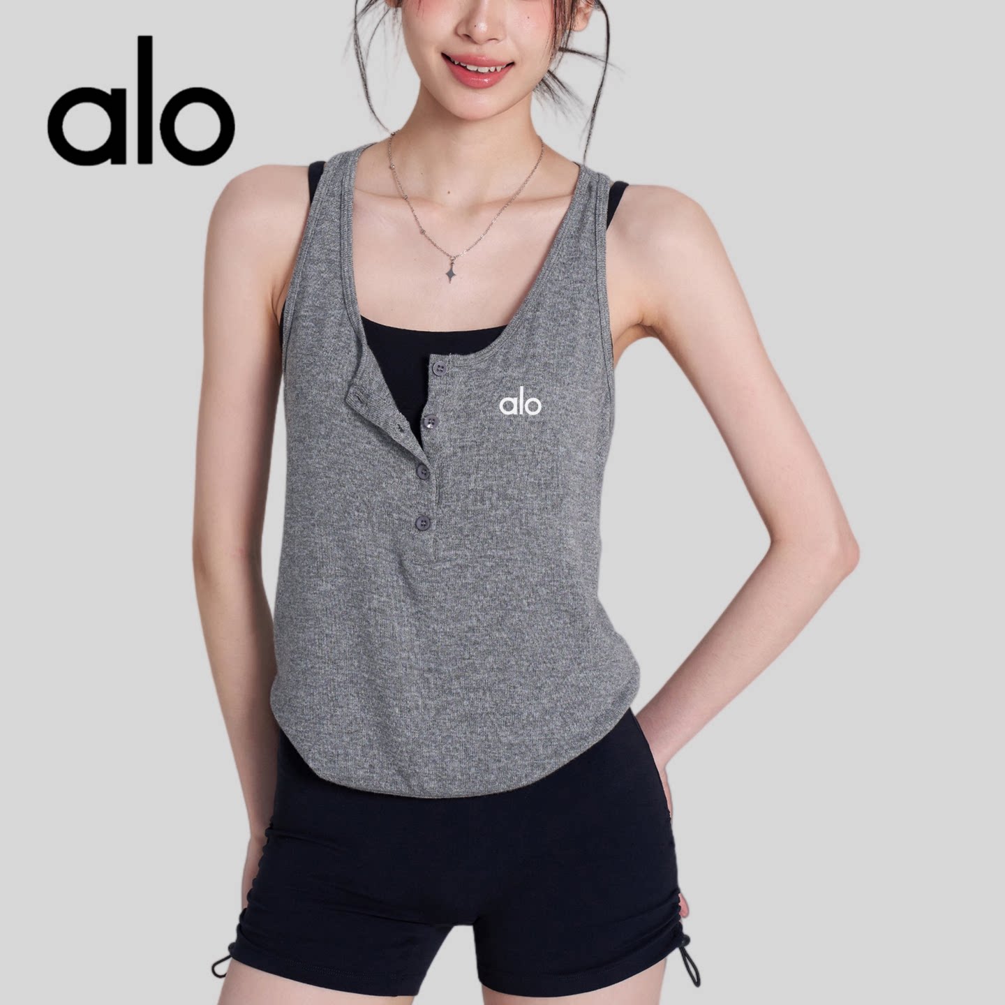 AIo慵懒风美背瑜伽t恤女宽松透气跑步健身服无袖运动背心罩衫夏