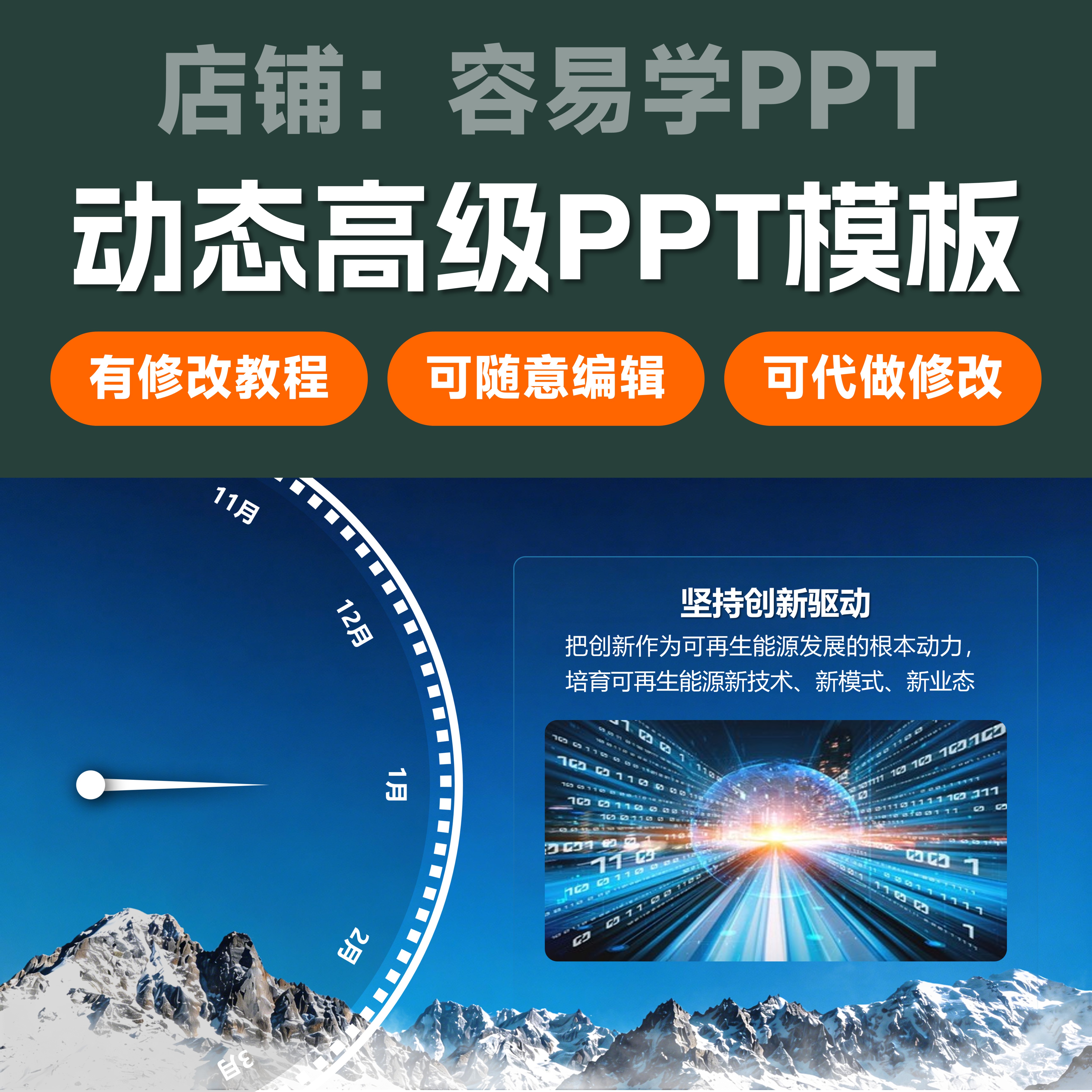 ppt模板动态红色主题高级感工作汇报时间轴动画图片