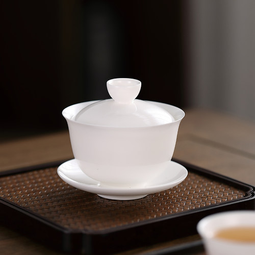 青花彤骨瓷小号盖碗茶碗全国包邮