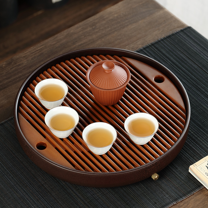 小型家用沥水简易圆形电木茶盘