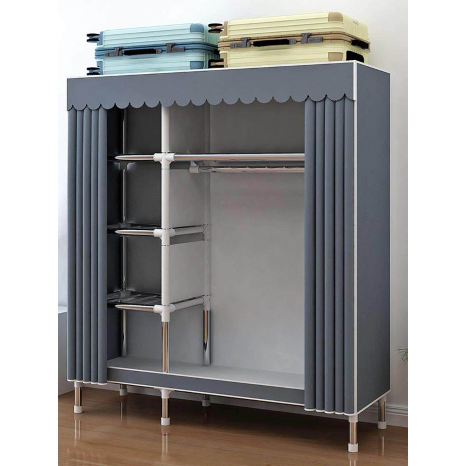 新疆西藏包邮包邮衣柜家用卧室简易组装布衣柜钢管加粗加厚结实耐