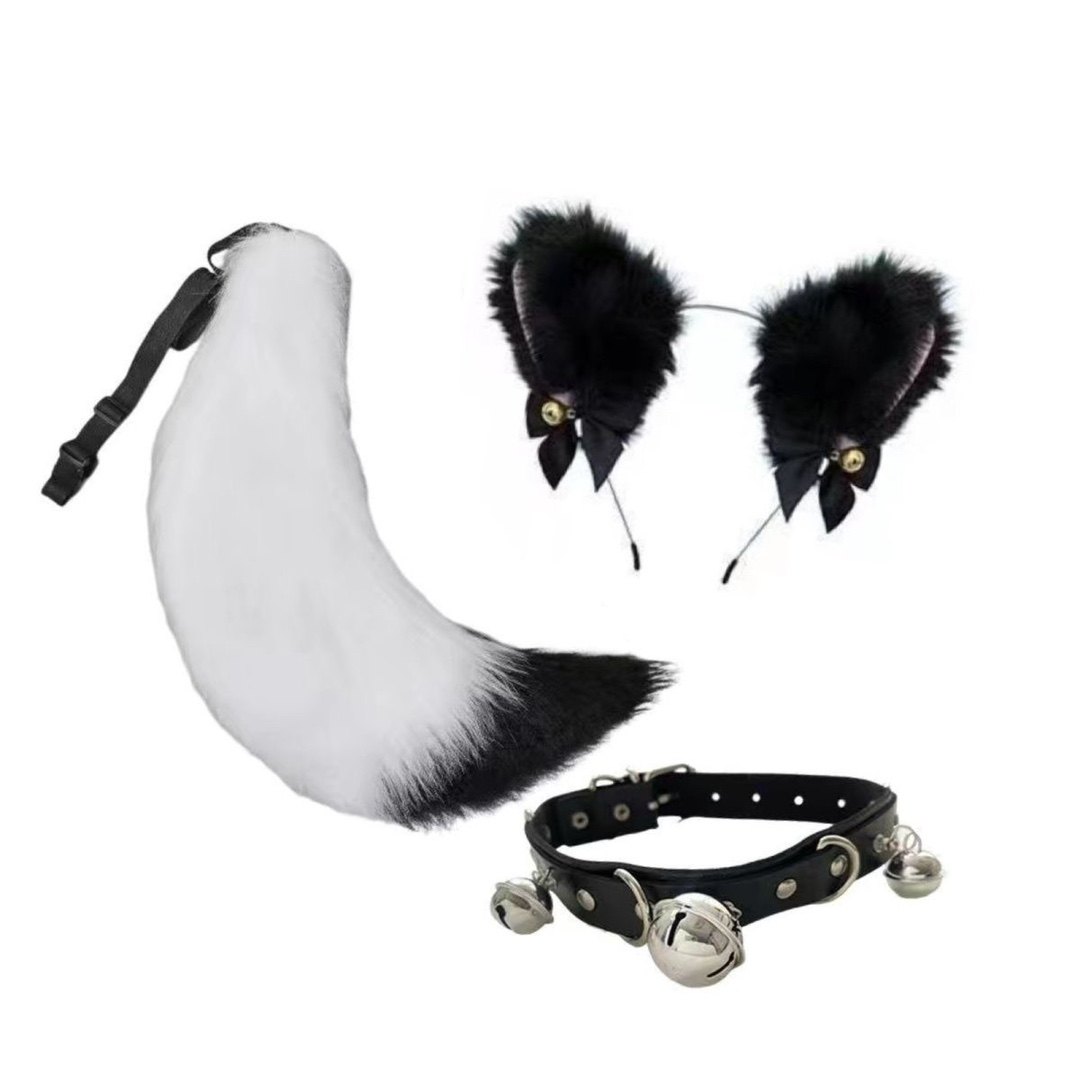 新疆西藏包邮尾巴cos玩具猫耳猫尾套装狐狸日系手作cosplay猫娘配