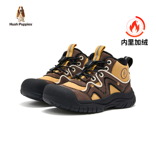 暇步士童鞋儿童运动鞋男童冬季新款休闲软底户外登山加绒保暖棉鞋