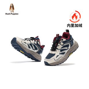 暇步士童鞋儿童棉鞋男童运动鞋加绒保暖冬季蓝色户外休闲跑步鞋子