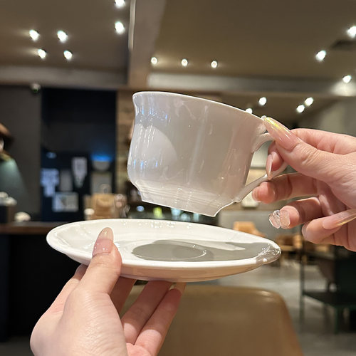法式经典浮雕陶瓷咖啡杯碟