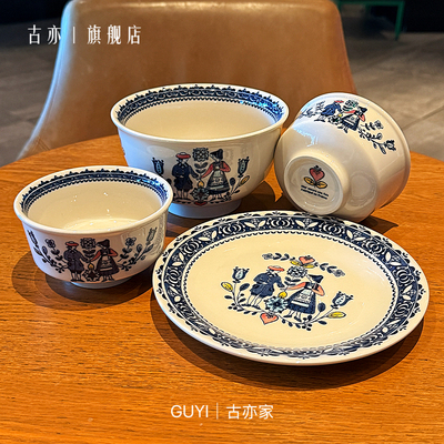 童话绘本丨英国Johnson Brothers中古手绘西餐盘陶瓷米饭碗汤面碗