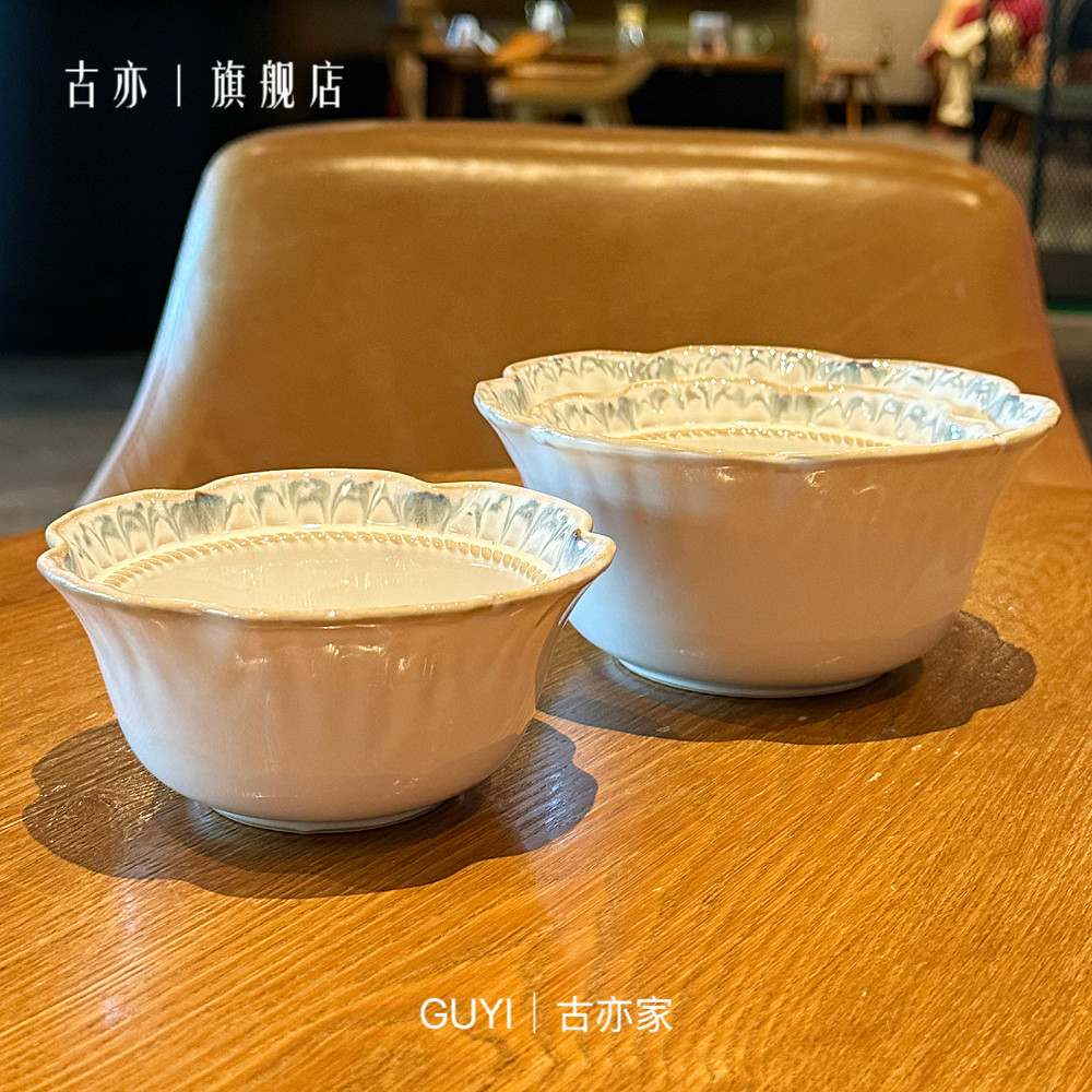 美到窒息！复古小众米饭！高级餐具窑变釉花边家用米饭碗面碗汤碗,餐饮具,碗,淘宝优惠券,粉丝福利购,淘宝优惠卷