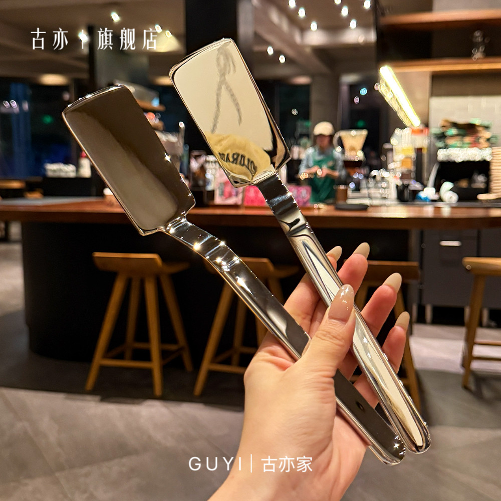 *老板娘自用*Ck18/10不锈钢方头小煎铲加厚煎蛋牛排铲饼干披萨铲