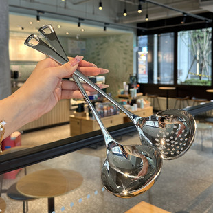 特特特大号！18-10不锈钢火锅漏勺盛汤勺套装分餐勺子分汤大勺子