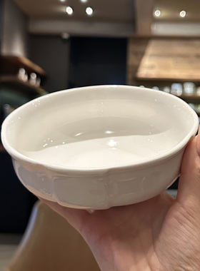 【初口单】法式ins陶瓷碗白色简约饭碗沙拉甜品碗颜值燕麦酸奶碗