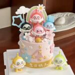 卡通穿衣蛋仔蛋糕装饰摆件蛋仔派对星星云朵儿童生日派对烘焙装扮