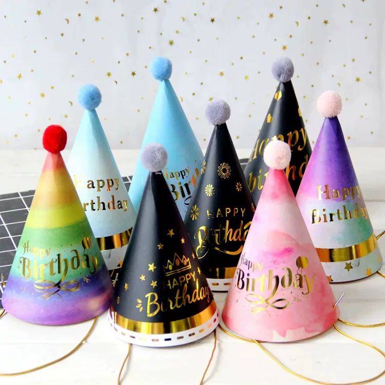烘焙纸质生日派对儿童道具尖角帽