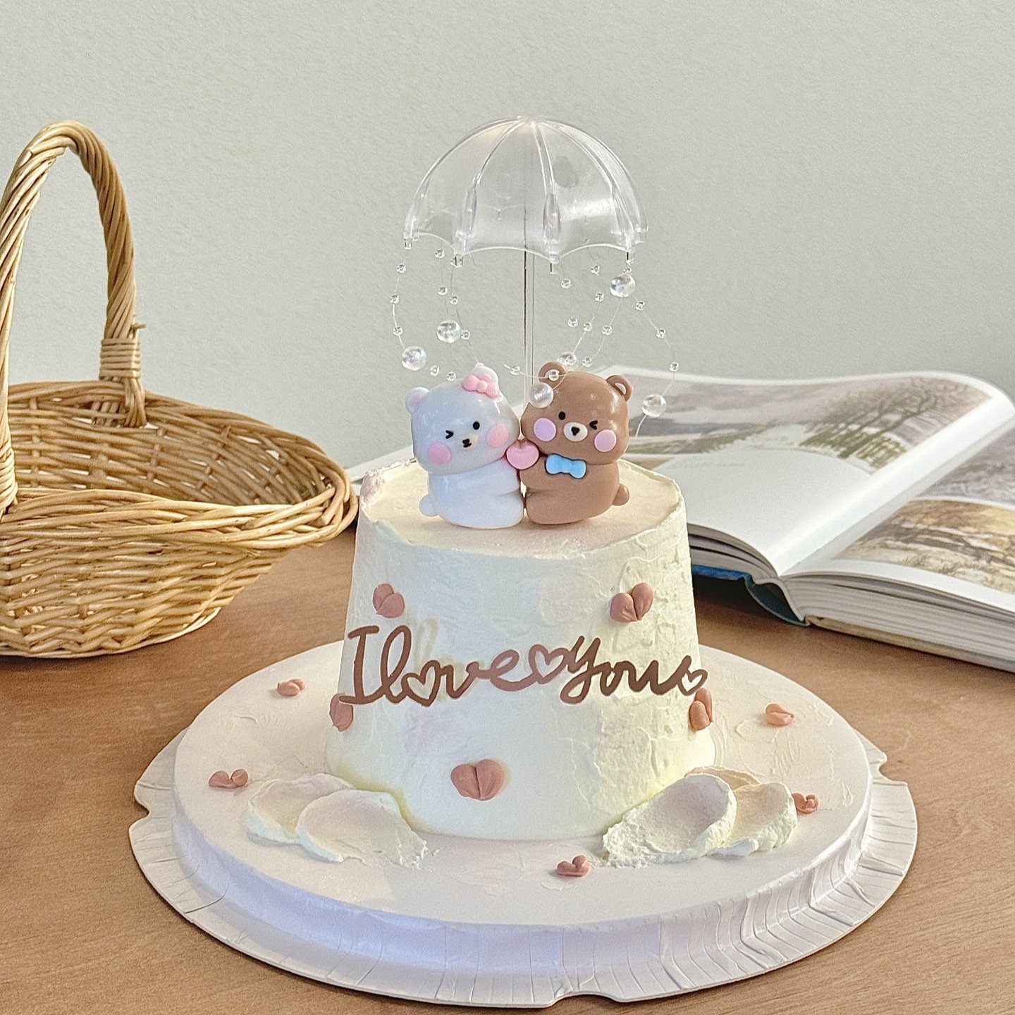 2026情人节爱心抱抱熊蛋糕装饰2.14透明小雨伞情侣love亚克力配件,节庆用品/礼品,节日装扮用品,淘宝优惠券,粉丝福利购,淘宝优惠卷