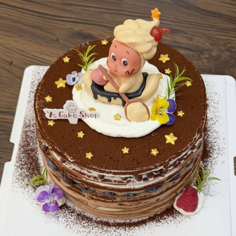 网红可爱卡通PVC划船星星公仔蛋糕装饰儿童生日烘焙装扮摆件配件