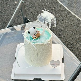 2.14情人节为爱雨伞一二布布蛋糕装饰摆件爱心love卡片烘焙插牌